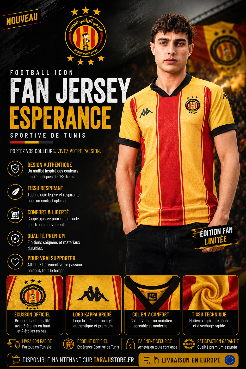 Football Icon Fan Jersey  – Espérance Sportive de Tunis